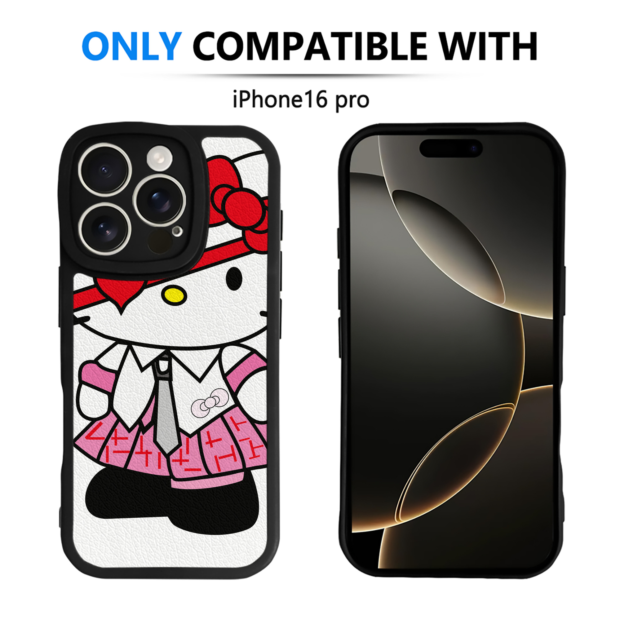 （画像用） Hello Kitty ハローキティ 【iPhone 16シリーズ対応】シリコンスマホケース（レザー調） 材質：シリコン